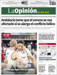 Portada de La Opinión de Málaga (Espagne)