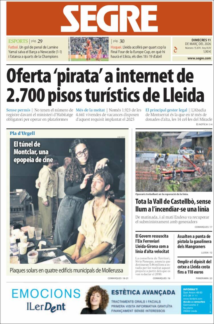 Portada de Segre (Espagne)