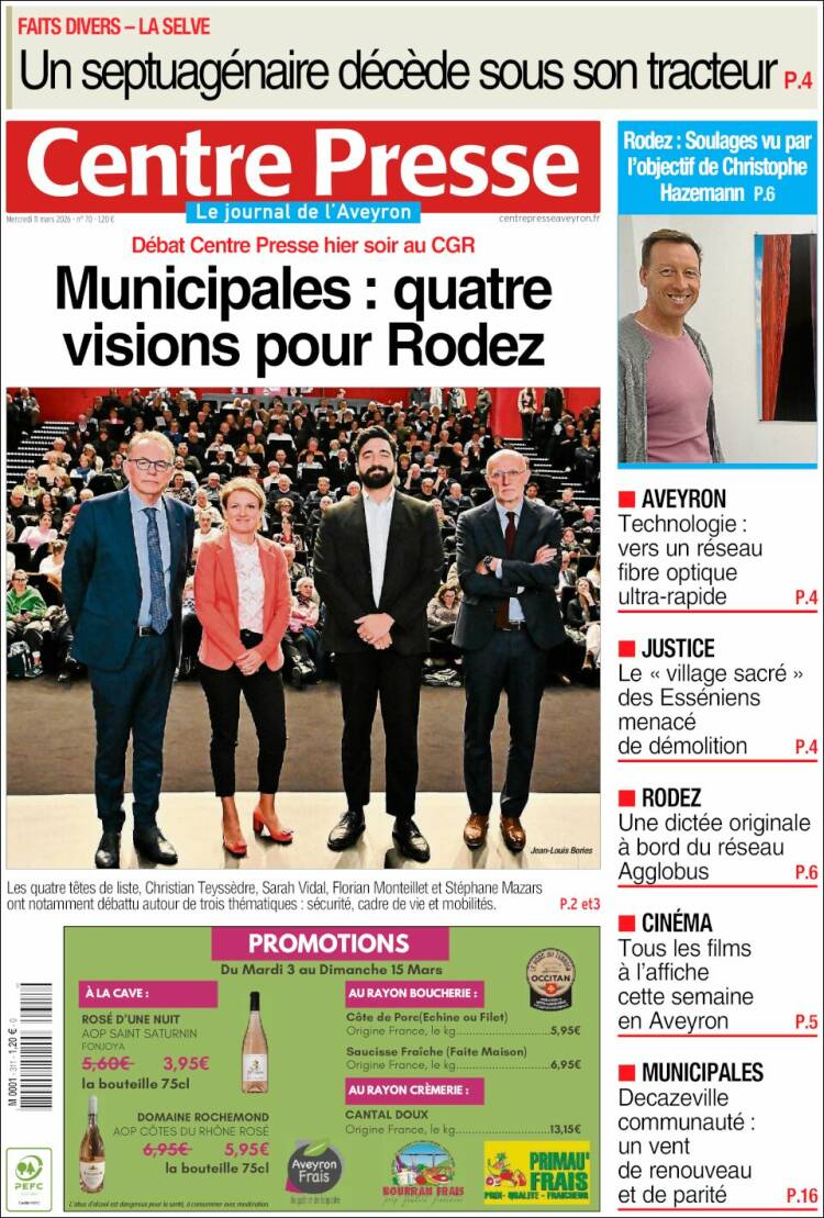 Portada de Centre Presse (France)