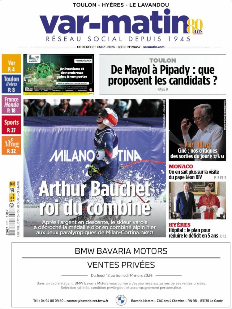 Portada de Var-Matin (France)