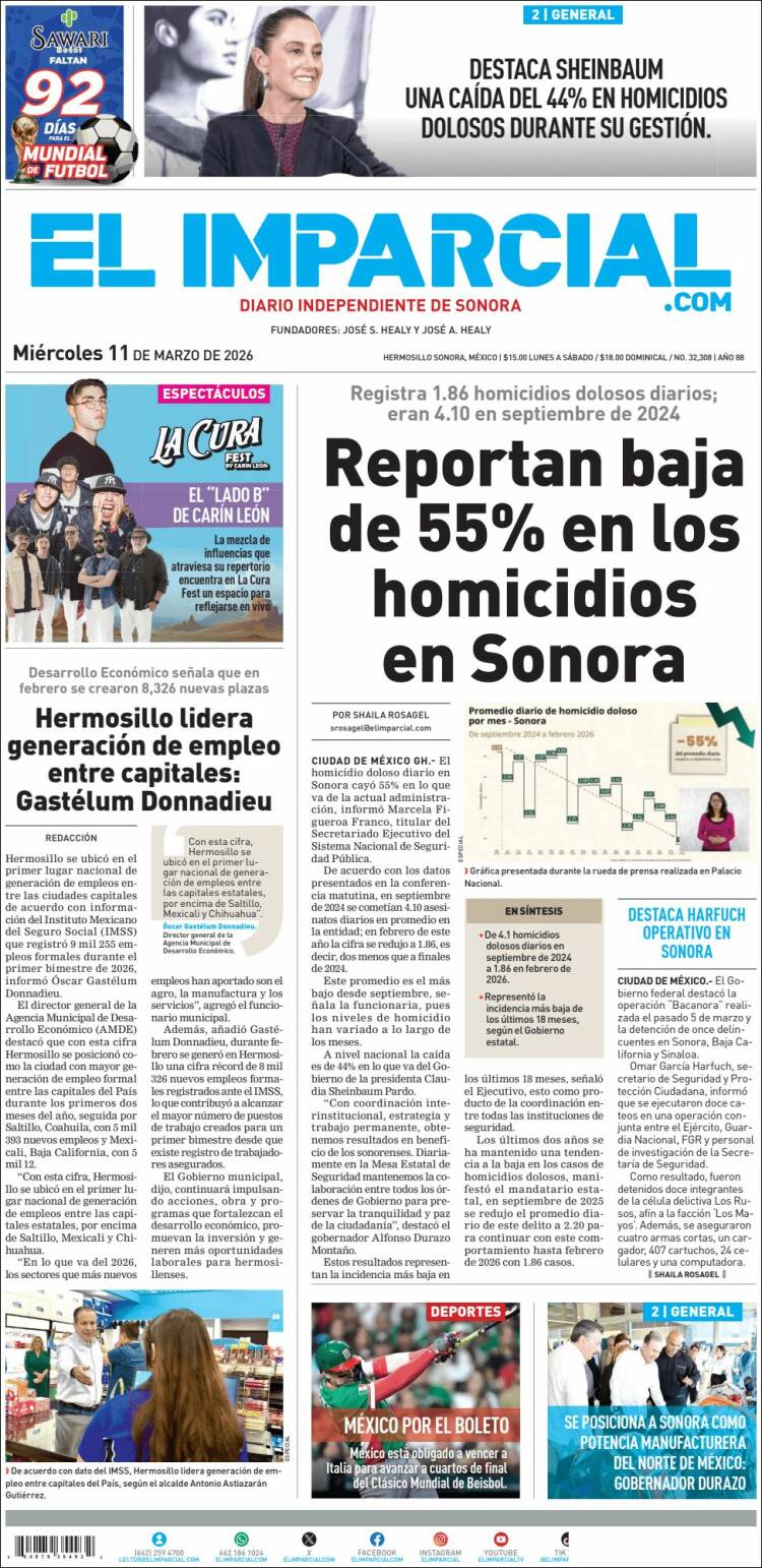 Portada de El Imparcial (Mexique)