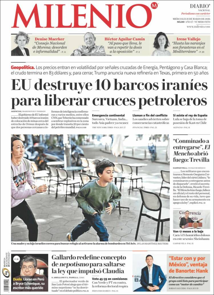 Portada de Milenio (Mexique)