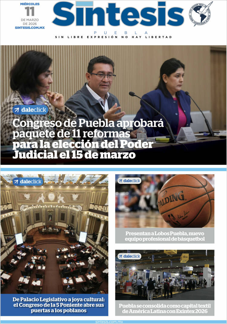 Portada de Síntesis - Puebla (Mexico)