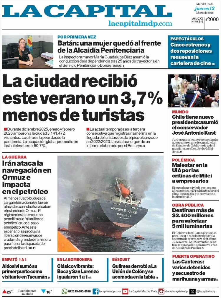 Portada de Diario La Capital - Mar del Plata (Argentina)