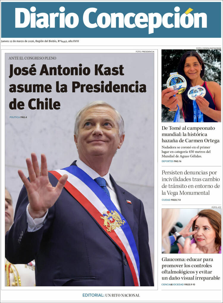 Portada de Diario de Concepción (Chili)