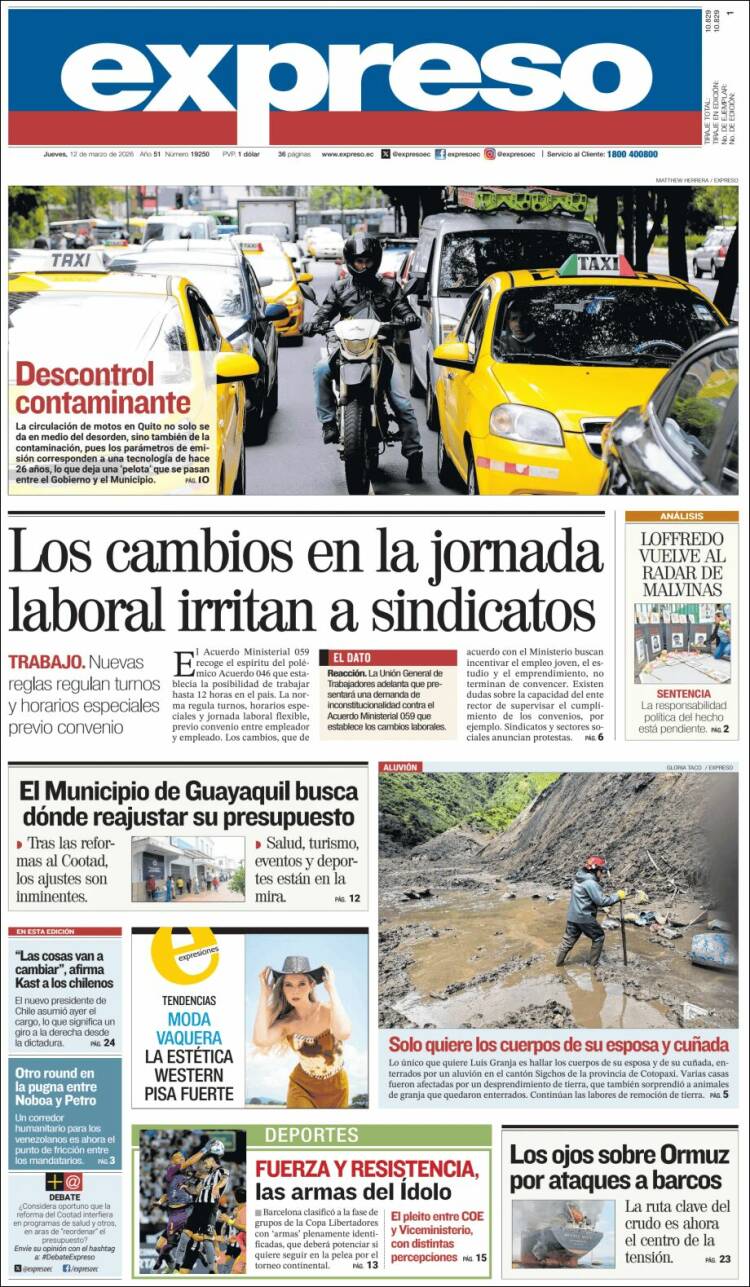 Portada de Expreso (&Eacute;quateur)
