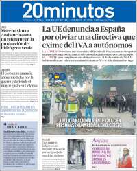 Portada de 20 Minutos - Sevilla (Espagne)