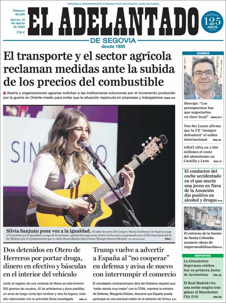 Portada de El Adelantado de Segovia (Espagne)