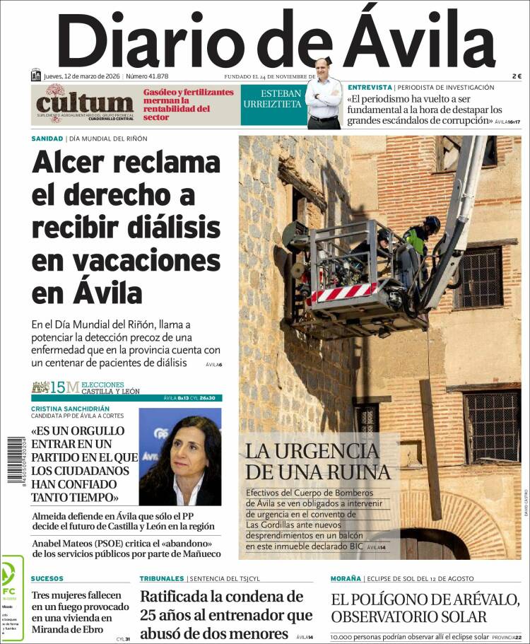 Portada de Diario de Ávila (Espagne)