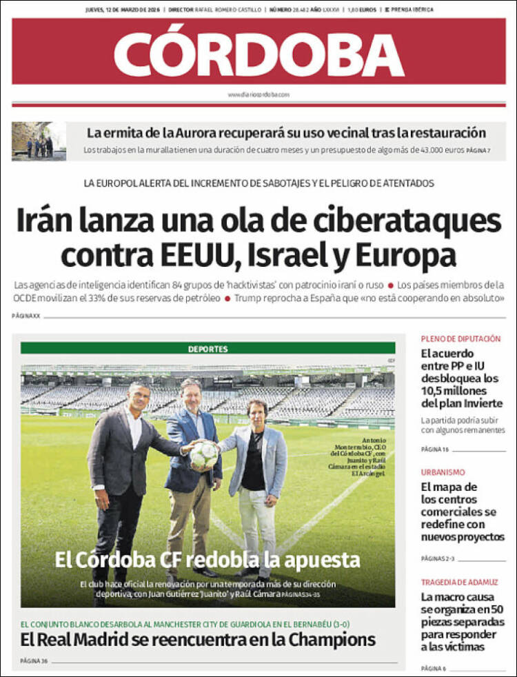 Portada de Diario de Córdoba (Espagne)