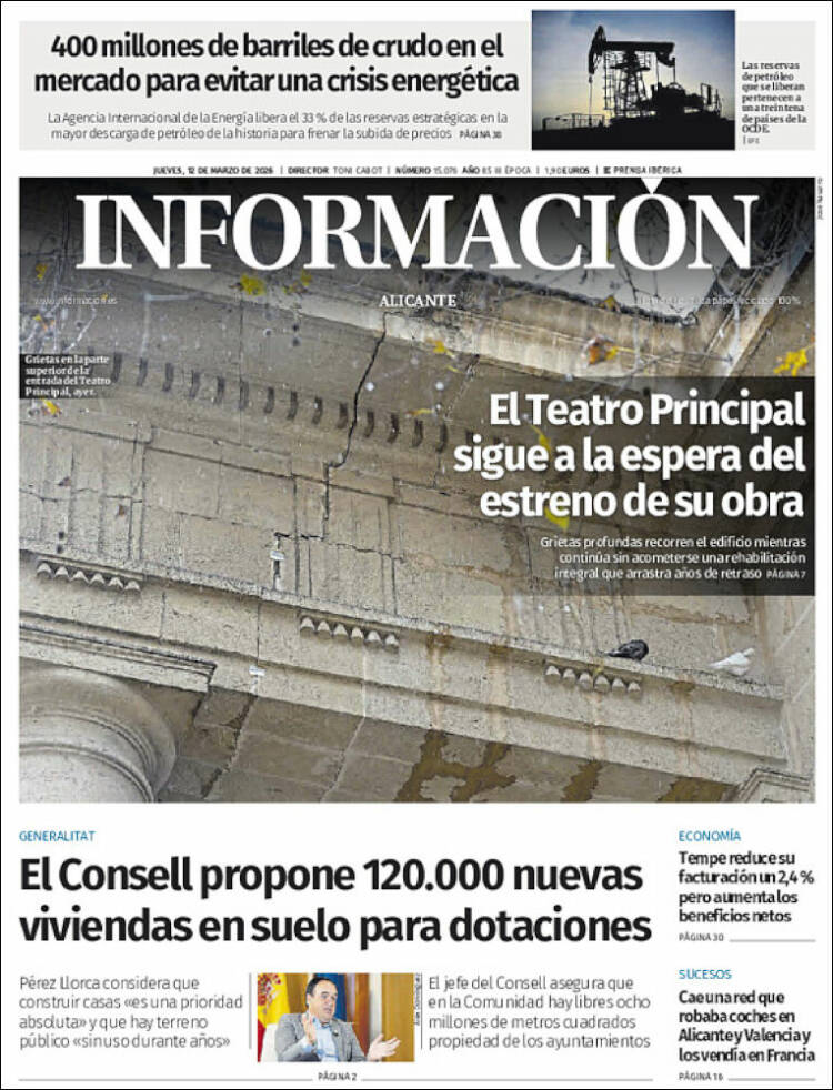 Portada de Diario Información (Espagne)