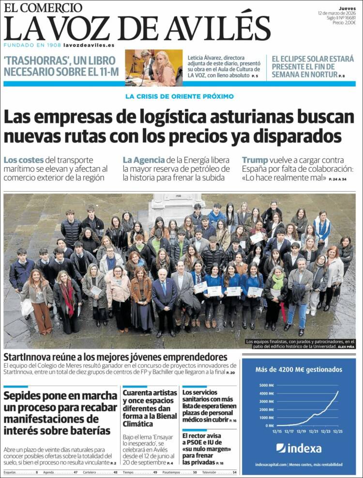 Portada de El Comercio - Avilés (Espagne)
