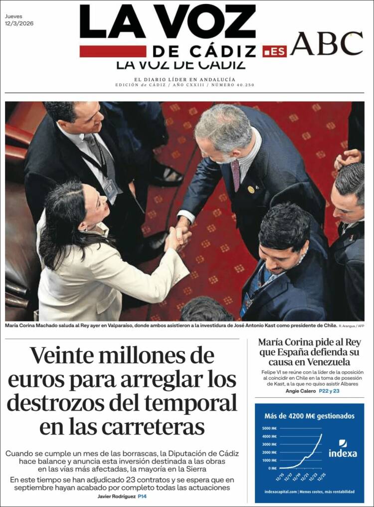 Portada de La Voz de Cádiz (Espagne)