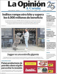 Portada de La Opinión de A Coruña (Espagne)