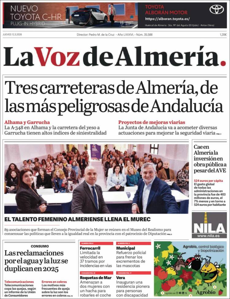 Portada de La Voz de Almería (Espagne)