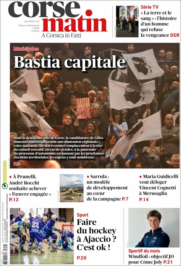 Portada de Corse-Matin (France)