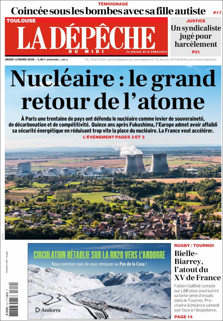 Portada de La Dépêche du Midi (France)