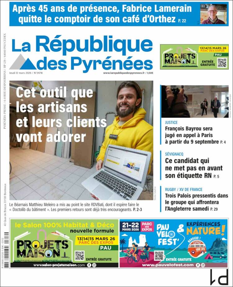 Portada de La République des Pyrénées (France)