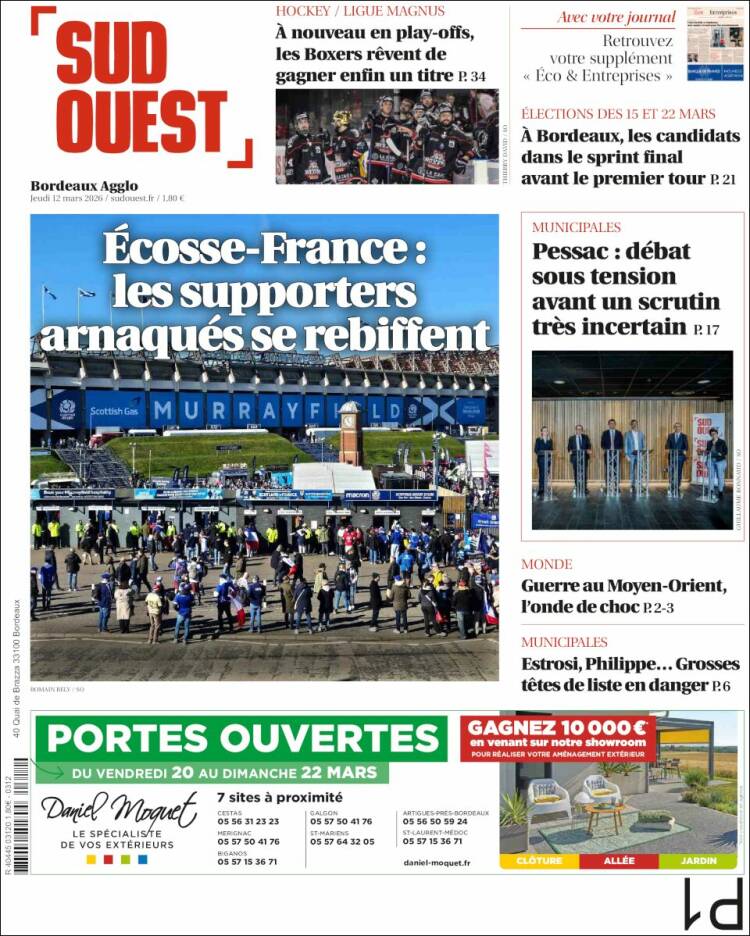 Portada de Sud Ouest (France)