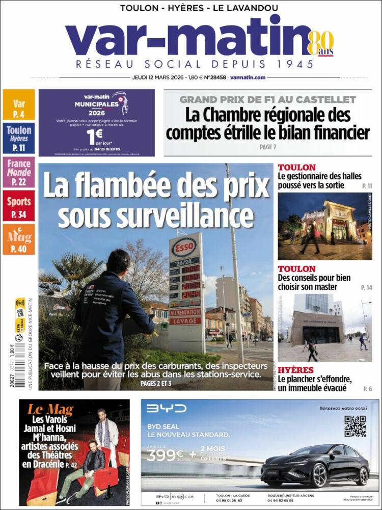 Portada de Var-Matin (France)