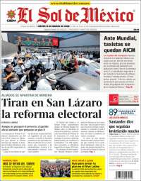 Portada de El Sol de México (Mexique)