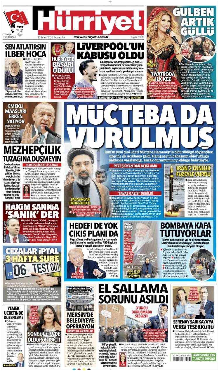 Portada de Hürriyet (Turquie)