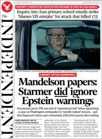 Portada de The Independent (United Kingdom)