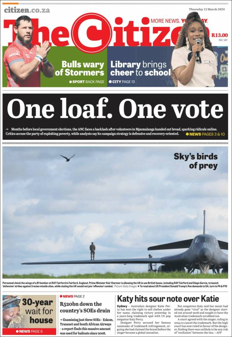 Portada de The Citizen (Afrique du Sud)