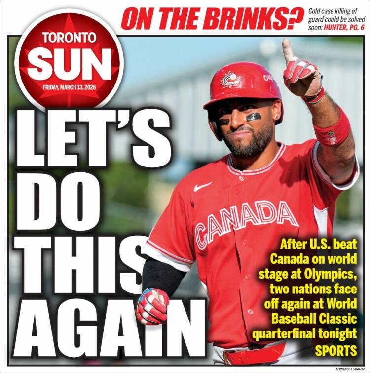 Portada de The Toronto Sun (Canada)