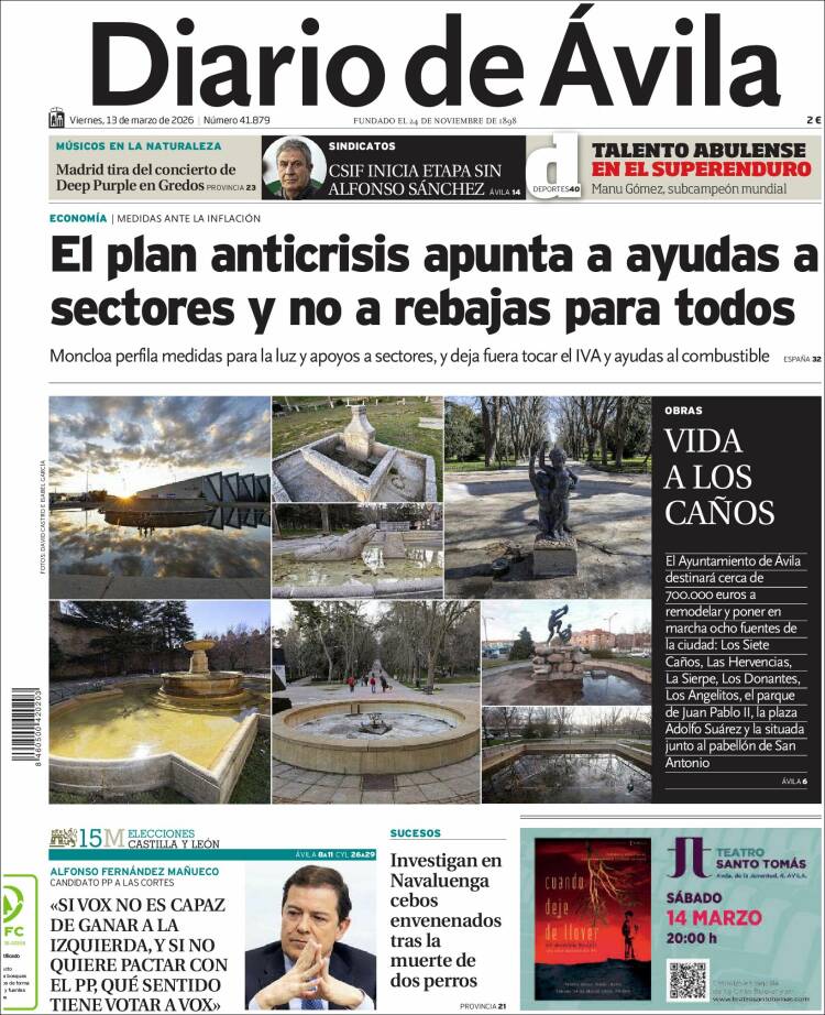 Portada de Diario de Ávila (Espagne)