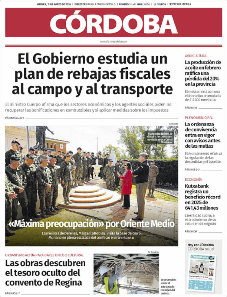 Portada de Diario de Córdoba (Espagne)