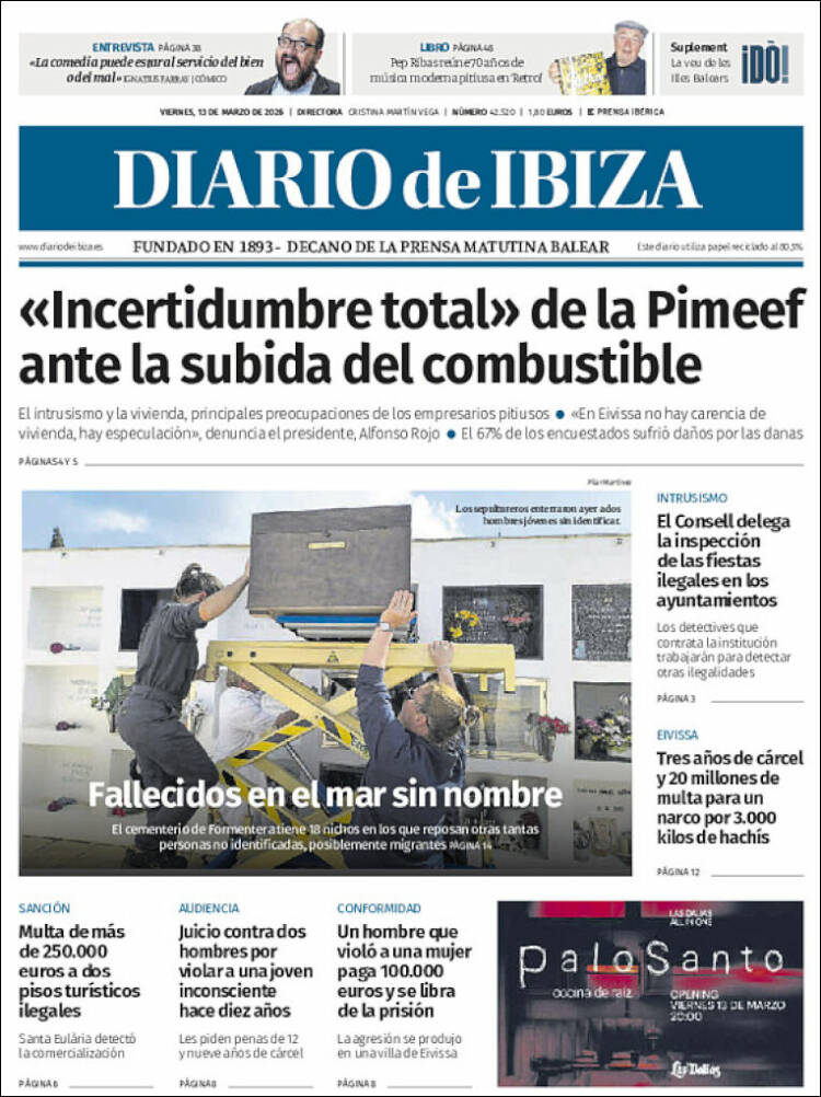 Portada de Diario de Ibiza (Espagne)