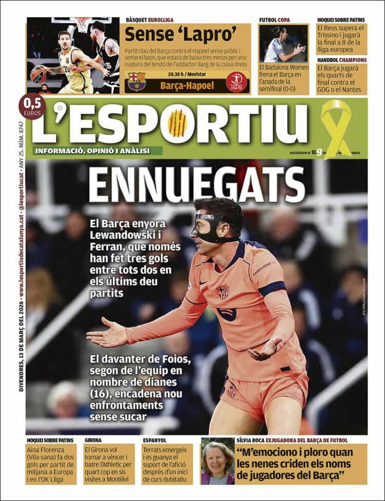 Portada de L'Esportiu (Espagne)