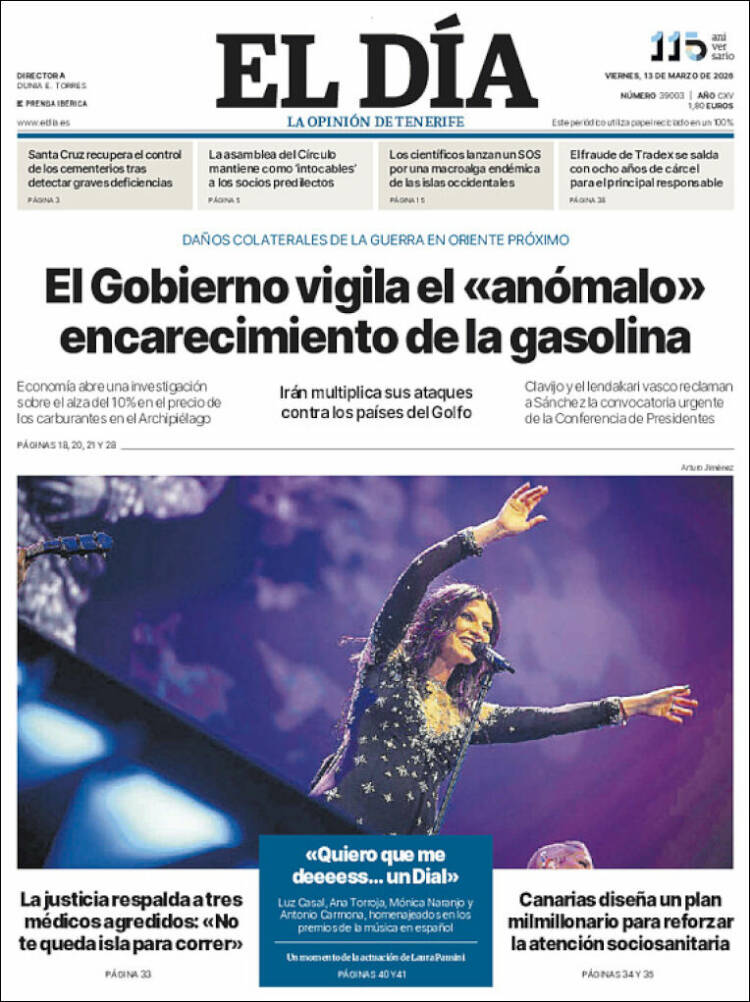 Portada de El Día (Espagne)