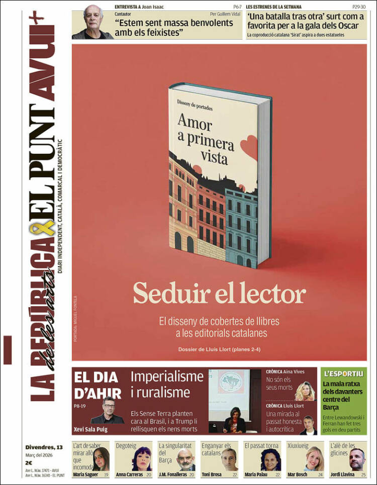 Portada de El Punt Avui (Espagne)