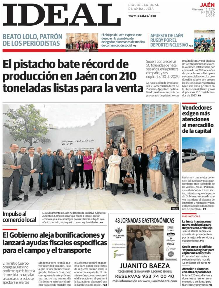 Portada de El Ideal de Jaén (Espagne)