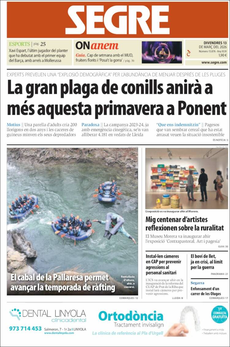 Portada de Segre (Espagne)