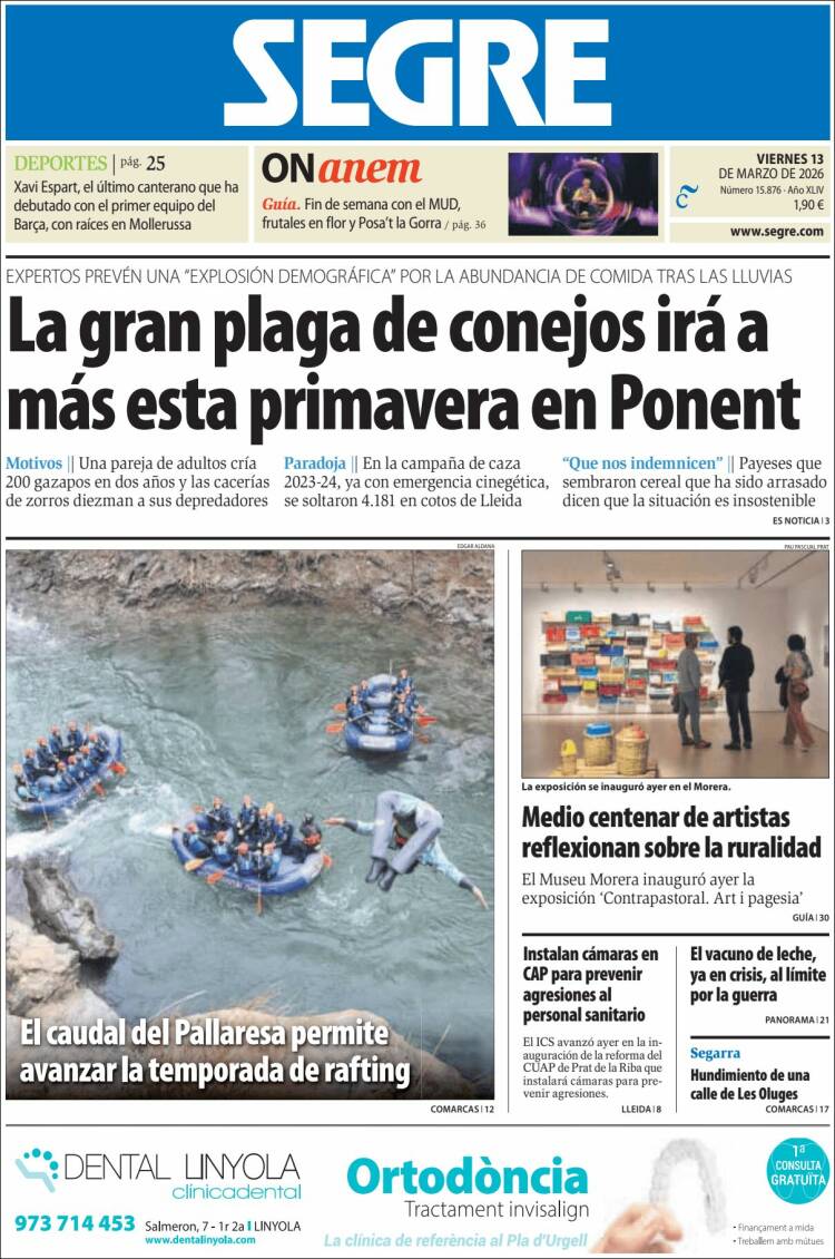 Portada de Segre  (Spain)