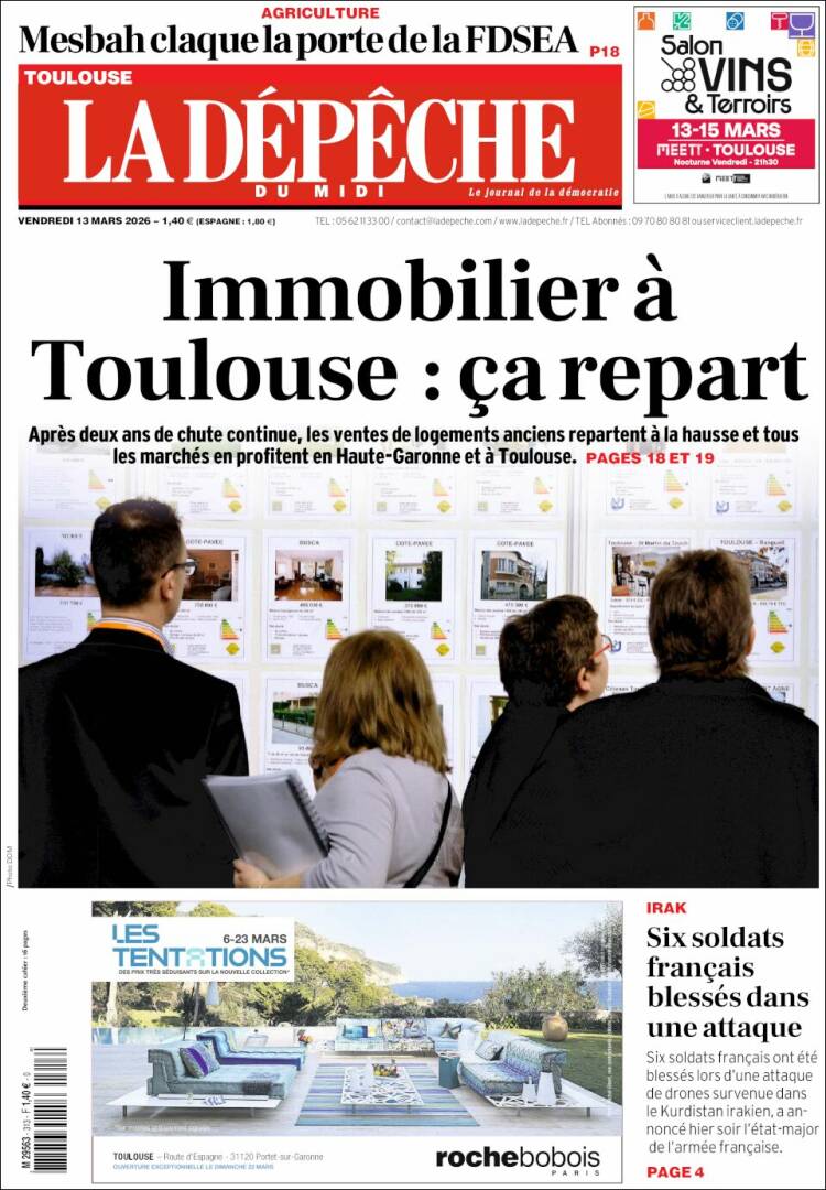 Portada de La Dépêche du Midi (France)