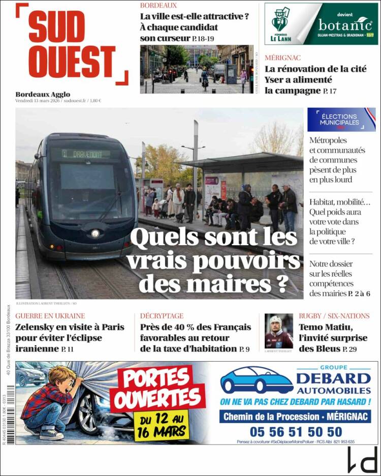 Portada de Sud Ouest (France)