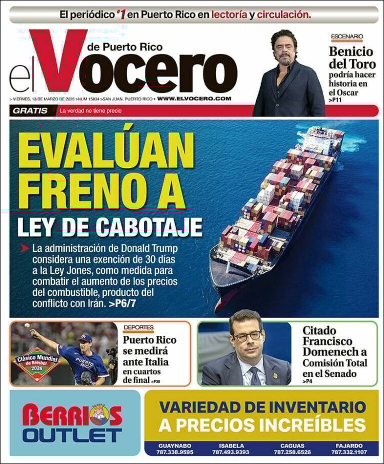 Portada de Vocero (Puerto Rico)