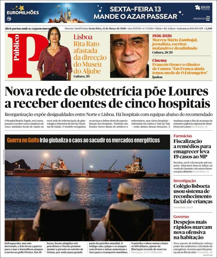 Portada de Público (Portugal)