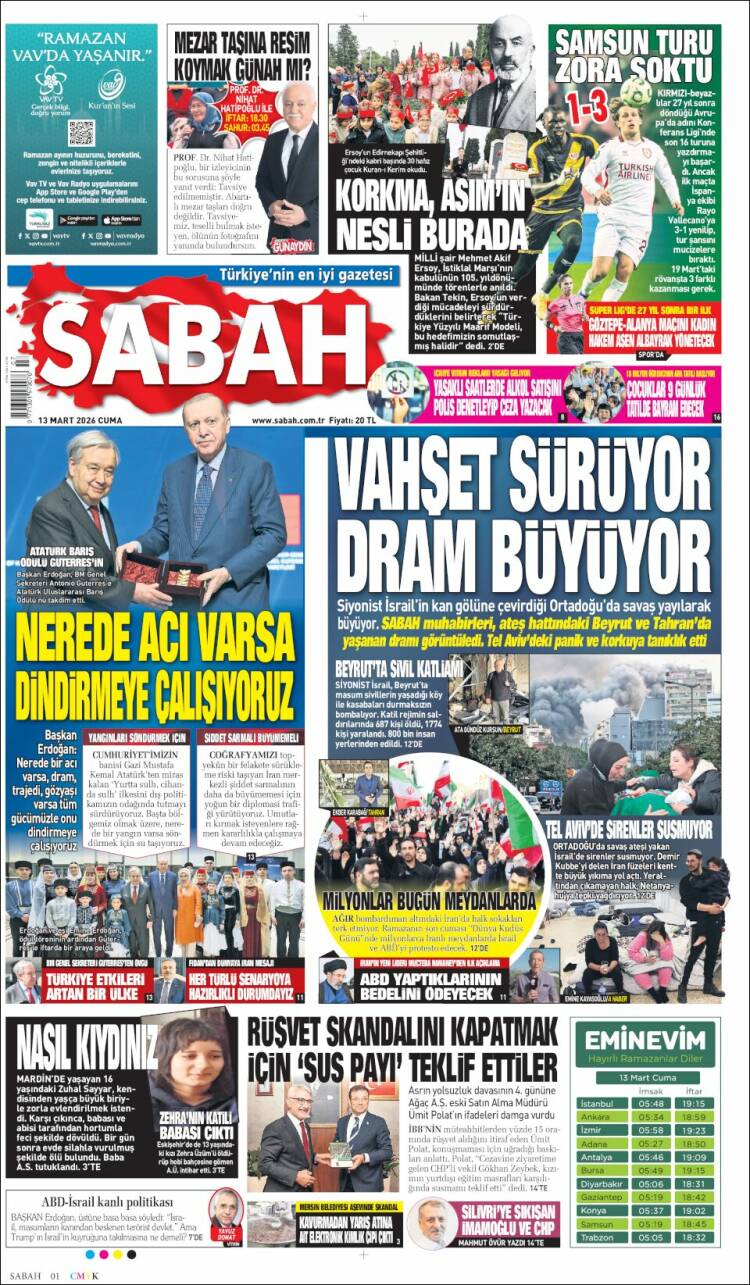 Portada de Sabah (Turkey)