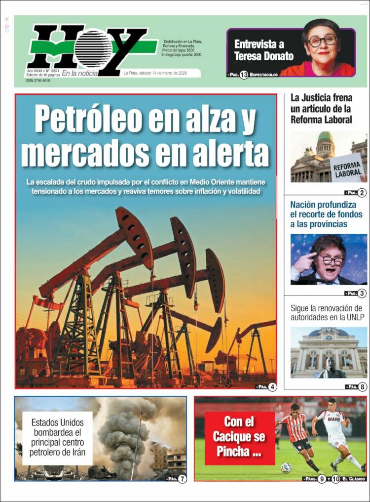 Portada de Diario Hoy (Argentina)