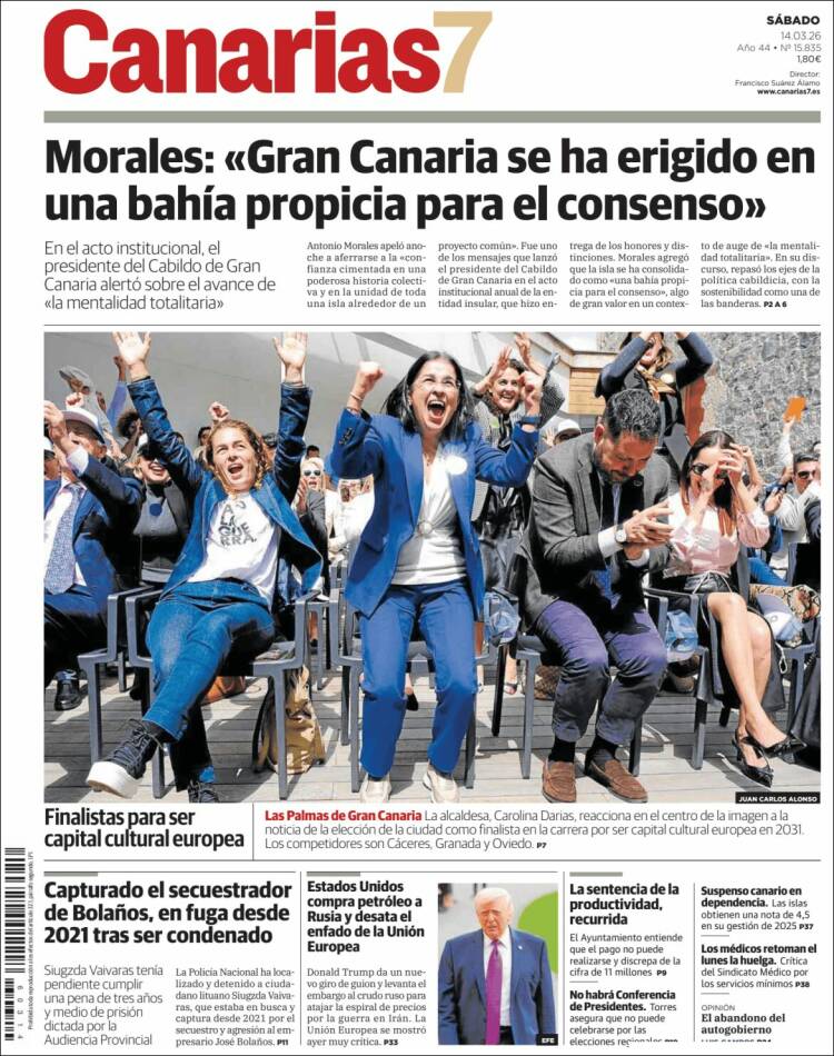 Portada de Canarias 7 (Espa&ntilde;a)