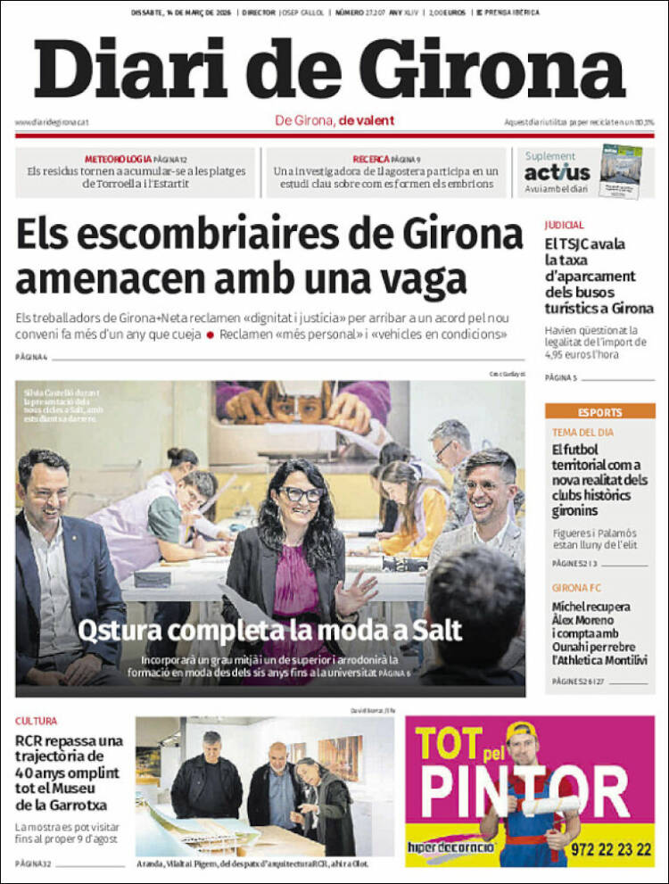 Portada de Diari de Girona (Espa&ntilde;a)