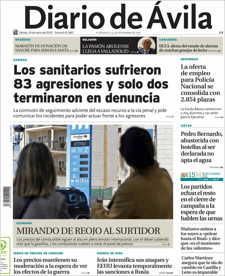 Portada de Diario de Ávila (Espa&ntilde;a)