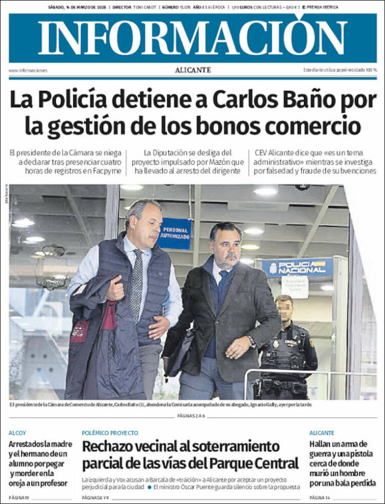 Portada de Diario Información (Espa&ntilde;a)