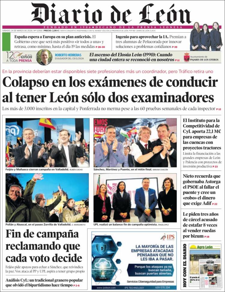 Portada de Diario de León (Espa&ntilde;a)