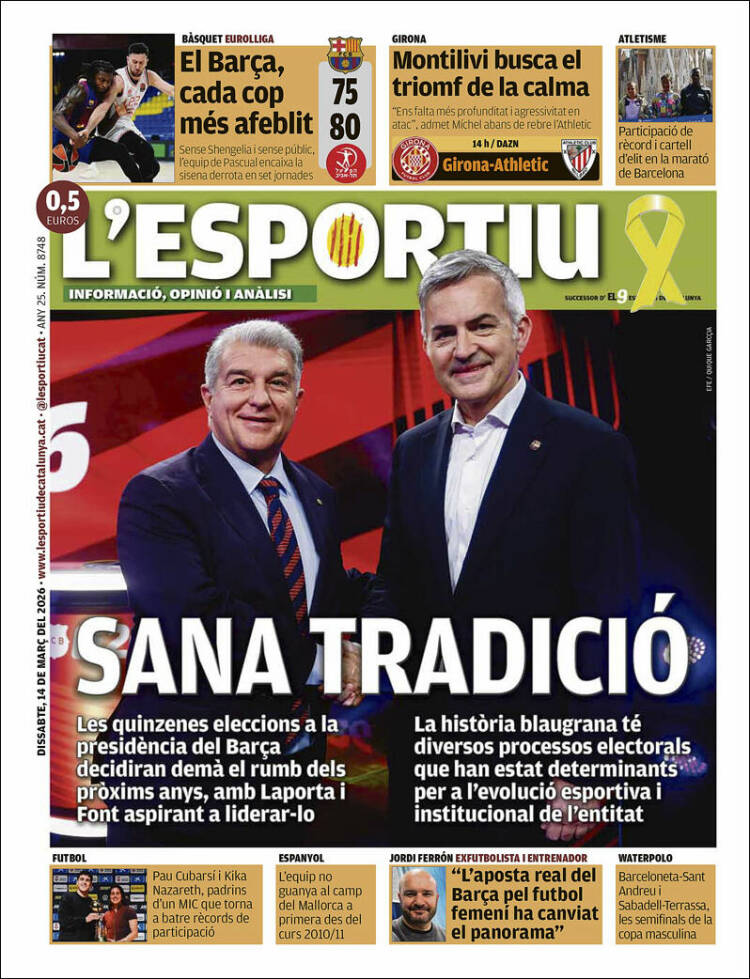 Portada de L'Esportiu (Espa&ntilde;a)